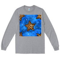 Heather Grey 4th of july leopard stars seamless pattern Long Sleeve Tee - BundleAndBundleShop
