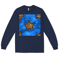 Navy 4th of july leopard stars seamless pattern Long Sleeve Tee - BundleAndBundleShop