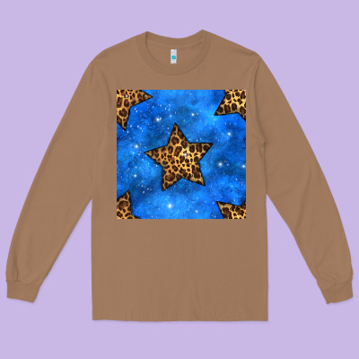 4th Of July Leopard Stars Seamless Pattern Long Sleeve Tee Designed By Bundleandbundleshop