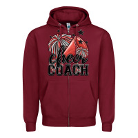 Burgundy cheer coach Zipper Hoodie - MaliasSmallBusiness