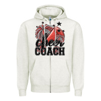 Oatmeal Heather cheer coach Zipper Hoodie - MaliasSmallBusiness