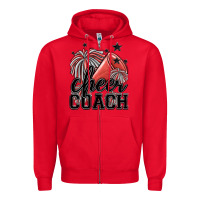 Red cheer coach Zipper Hoodie - MaliasSmallBusiness