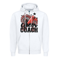 White cheer coach Zipper Hoodie - MaliasSmallBusiness