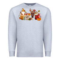 Heather Grey Fall Gnome Coffee Cups Premium Sweatshirt - MaliasSmallBusiness