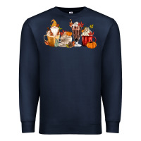 Navy Fall Gnome Coffee Cups Premium Sweatshirt - MaliasSmallBusiness