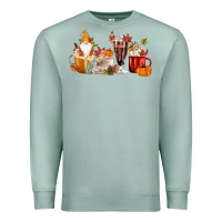 Seafoam Fall Gnome Coffee Cups Premium Sweatshirt - MaliasSmallBusiness