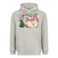 Moon Dust pink santa and disco ball with christmas tree Heavyweight Hoodie - MaliasSmallBusiness