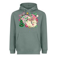 Sage pink santa and disco ball with christmas tree Heavyweight Hoodie - MaliasSmallBusiness