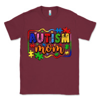 Burgundy autism mom Classic Tee - LillyAllenDesigns