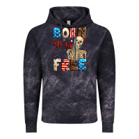 Cloud Black Born to be free with skeleton 4th of july Vintage Hoodie - Neo Western