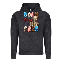 Vintage Black Born to be free with skeleton 4th of july Vintage Hoodie - Neo Western