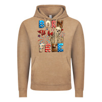 Vintage Coffee Born to be free with skeleton 4th of july Vintage Hoodie - Neo Western