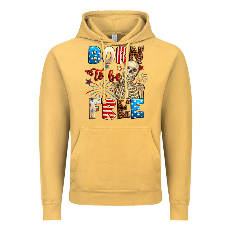 Born To Be Free With Skeleton 4th Of July Vintage Hoodie by Neo Western | Teevron
