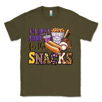 Army Green i'm just here for the snacks baseball purple and g Classic Tee - Jasminsmagicworld