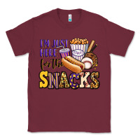 Burgundy i'm just here for the snacks baseball purple and g Classic Tee - Jasminsmagicworld
