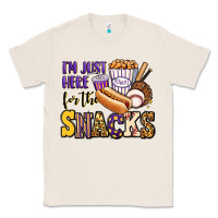 Natural i'm just here for the snacks baseball purple and g Classic Tee - Jasminsmagicworld