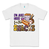 White i'm just here for the snacks baseball purple and g Classic Tee - Jasminsmagicworld