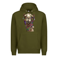 Army Green tie dye camel Premium Hoodie - BarkalooDesign