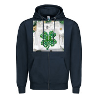 Navy shamrock patterned clothing Zipper Hoodie - MaliasSmallBusiness