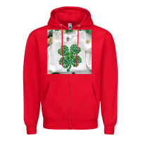 Red shamrock patterned clothing Zipper Hoodie - MaliasSmallBusiness