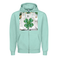 Seafoam shamrock patterned clothing Zipper Hoodie - MaliasSmallBusiness