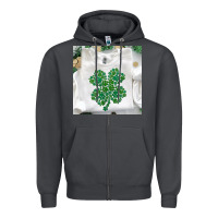 Smoke shamrock patterned clothing Zipper Hoodie - MaliasSmallBusiness