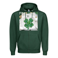 Sports Green shamrock patterned clothing Zipper Hoodie - MaliasSmallBusiness