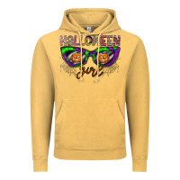 Vintage Mustard halloween girl Vintage Hoodie - CowhideDigitalArt