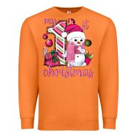 Carrot My 1st. pink Christmas with cute snowman Premium Sweatshirt - NancyCooperArtShop