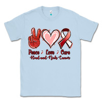 Dusty Blue peace love cure head and neck cancer Classic Tee - Jasminsmagicworld