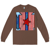 Chestnut 4th of july stars and stripes seamless pattern Long Sleeve Tee - BundleAndBundleShop