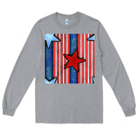 Heather Grey 4th of july stars and stripes seamless pattern Long Sleeve Tee - BundleAndBundleShop