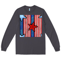 Smoke 4th of july stars and stripes seamless pattern Long Sleeve Tee - BundleAndBundleShop