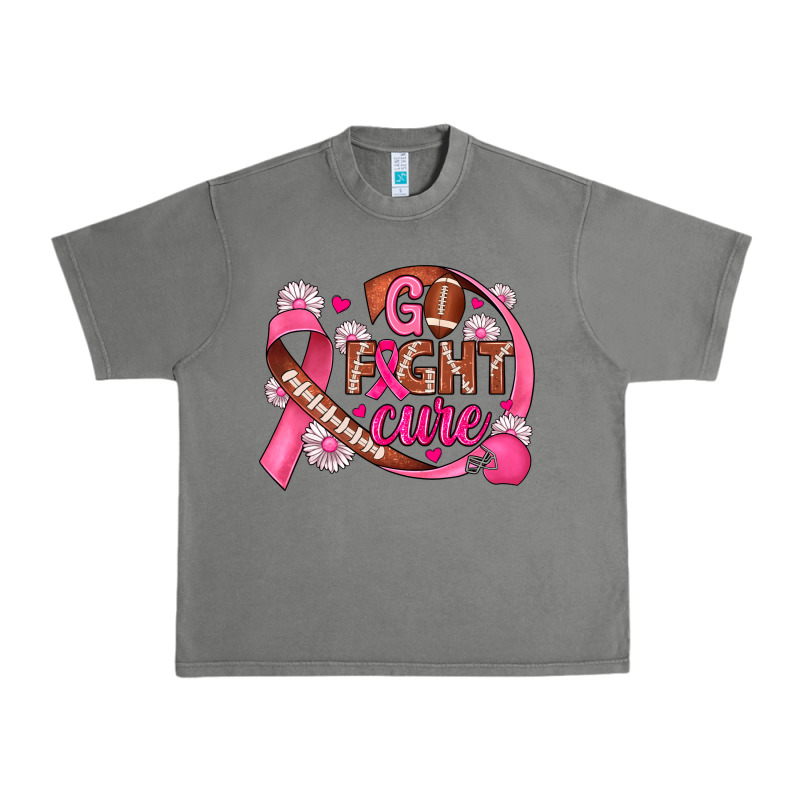 Breast Cancer Go Fight Cure Football Urban Heavy Tee by JahusDesignShop | Teevron