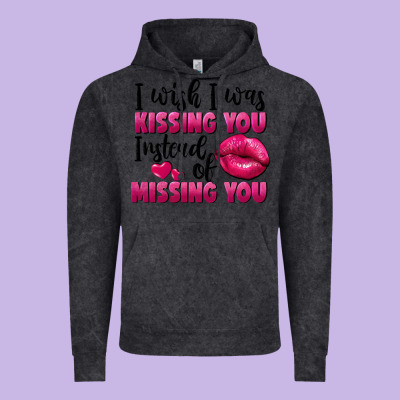 I Wish I Was Kissing You Instead Of Missing You Vintage Hoodie Designed By Fadigitalartstudio