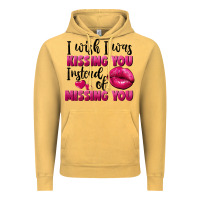 Vintage Mustard i wish i was kissing you instead of missing you Vintage Hoodie - FaDigitalArtStudio