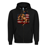 Black Bucking Bronco Zipper Hoodie - Jasminsmagicworld