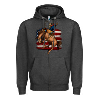 Charcoal Heather Bucking Bronco Zipper Hoodie - Jasminsmagicworld