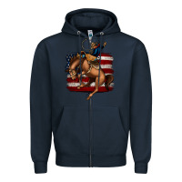 Navy Bucking Bronco Zipper Hoodie - Jasminsmagicworld