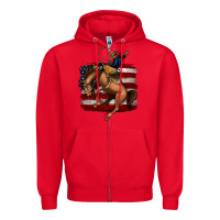 Red Bucking Bronco Zipper Hoodie - Jasminsmagicworld