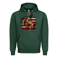 Sports Green Bucking Bronco Zipper Hoodie - Jasminsmagicworld