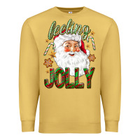 Antique Gold Feeling Jolly with Santa Premium Sweatshirt - NancyCooperArtShop