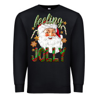 Black Feeling Jolly with Santa Premium Sweatshirt - NancyCooperArtShop