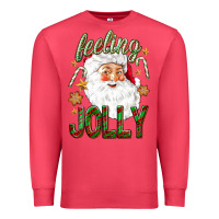 Cardinal Feeling Jolly with Santa Premium Sweatshirt - NancyCooperArtShop