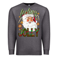 Charcoal Heather Feeling Jolly with Santa Premium Sweatshirt - NancyCooperArtShop