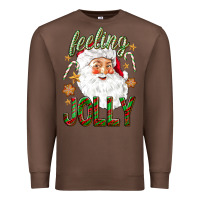 Chestnut Feeling Jolly with Santa Premium Sweatshirt - NancyCooperArtShop