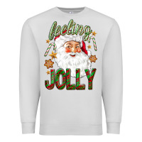 Dove Grey Feeling Jolly with Santa Premium Sweatshirt - NancyCooperArtShop