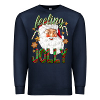Navy Feeling Jolly with Santa Premium Sweatshirt - NancyCooperArtShop