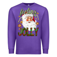Purple Feeling Jolly with Santa Premium Sweatshirt - NancyCooperArtShop