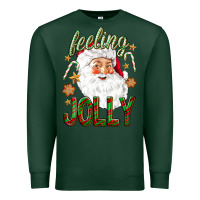 Sports Green Feeling Jolly with Santa Premium Sweatshirt - NancyCooperArtShop